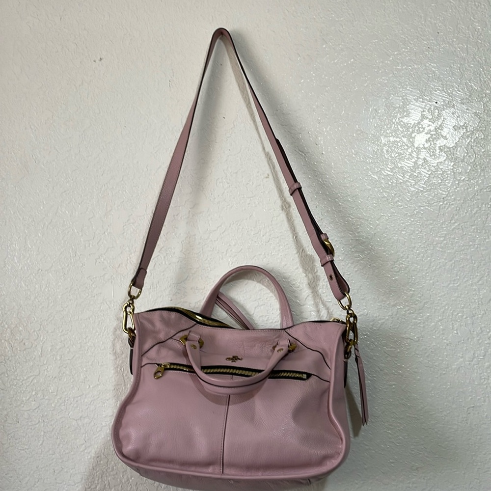 orYANY Blush Leather Shoulder Handbag